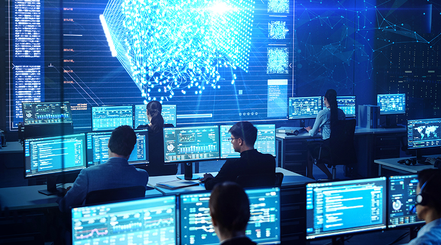 Command Center video wall, dashboards, AI integration